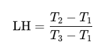 LH= (T2-T1)/(T-T1)