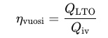 ηvuosi=(QLTO)/(Qiv)